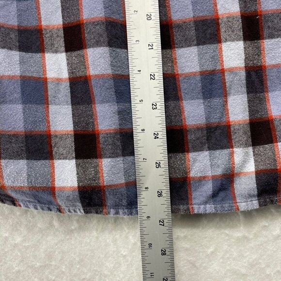 Rei Button-Up Shirt Men's Sz M Purple Flannel Plaid Collared Front Pockets - Picture 5 of 9
